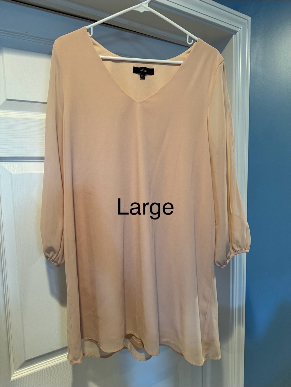 Light Blush V-Neck Tunic Dress
